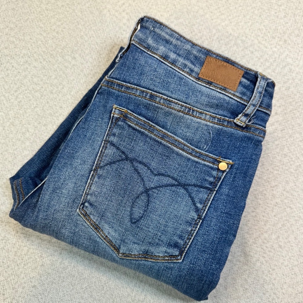 Judy Blue Skinny Jeans Women 5/27 Blue Cotton Stretch Raw Hem Boho JB88541 Denim